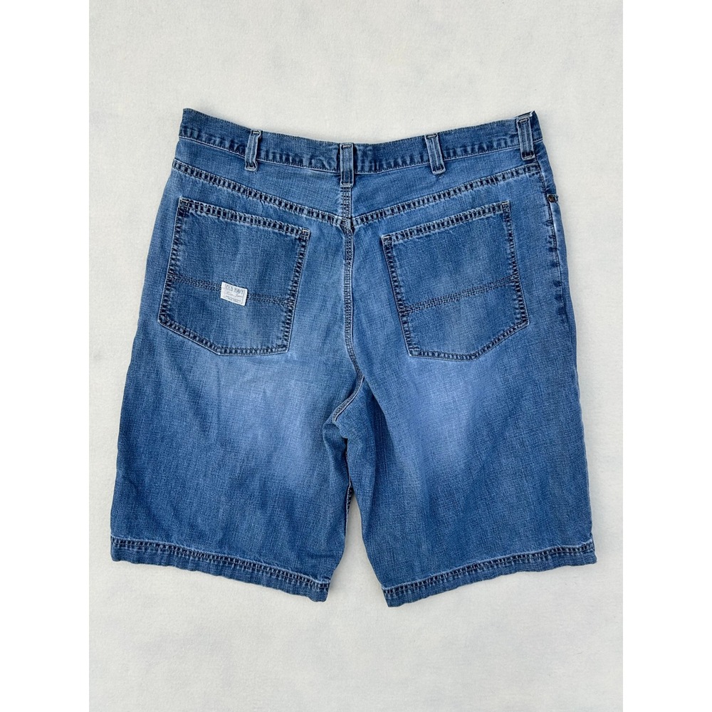 Old Navy Mens Denim Shorts Size 38 Medium Wash Blue 100% Cotton Casual Relaxed - Picture 14 of 16